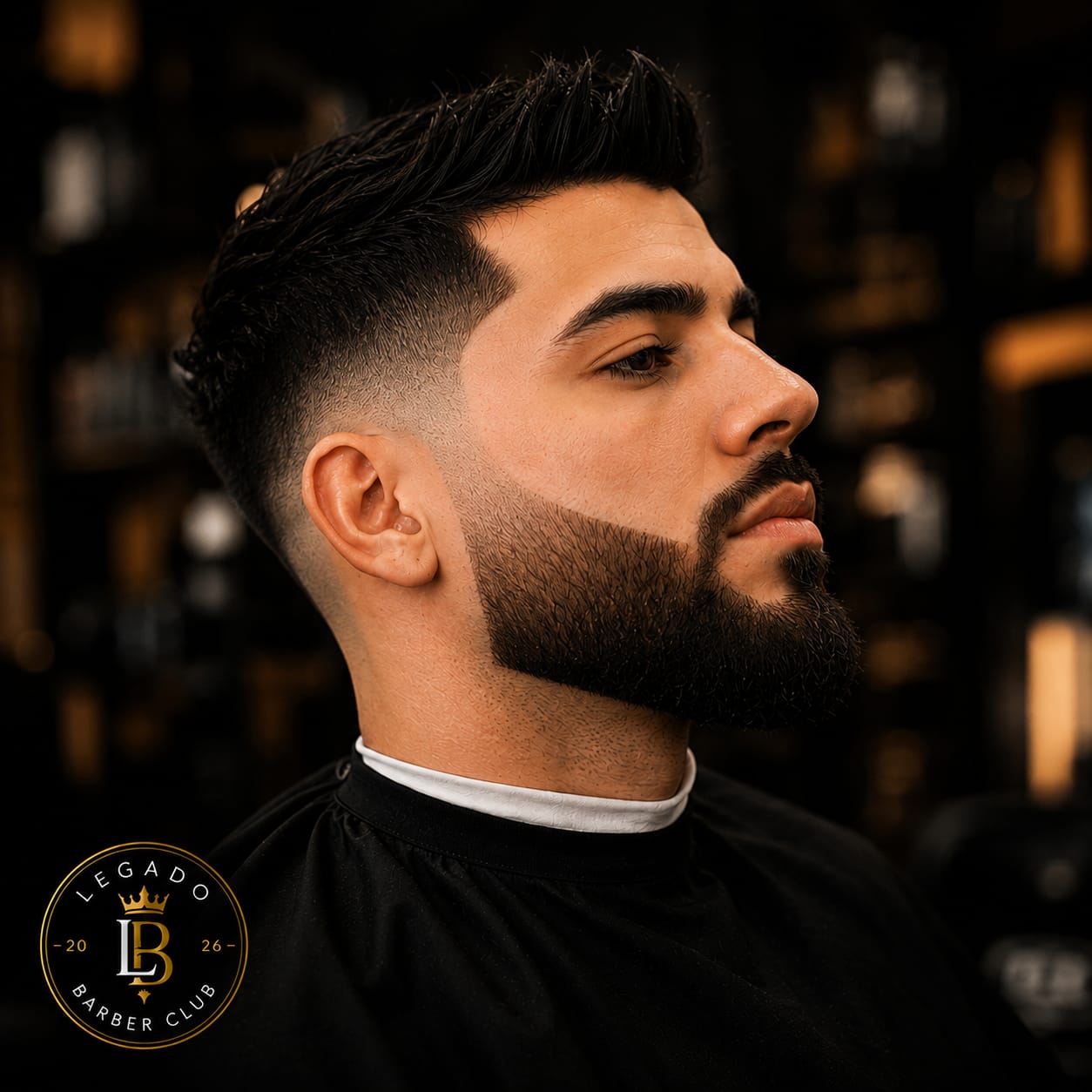 Diseño de barba de perfil