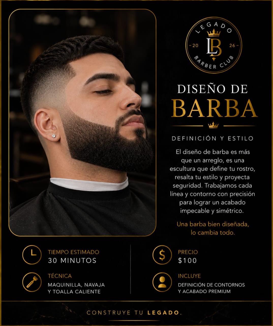 Ficha del servicio diseño de barba
