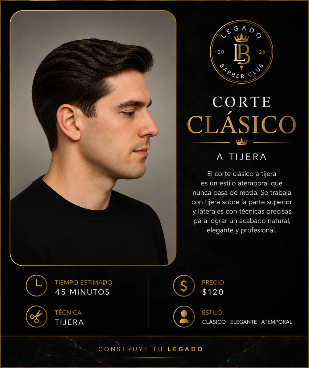 Ficha del servicio corte clásico a tijera