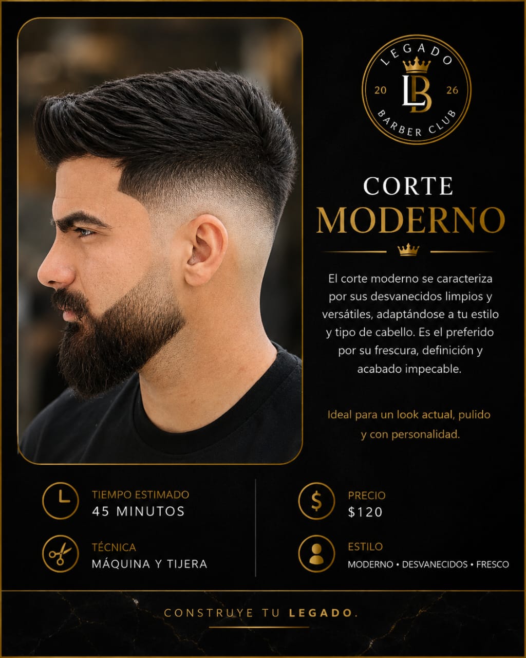 Ficha del servicio corte moderno