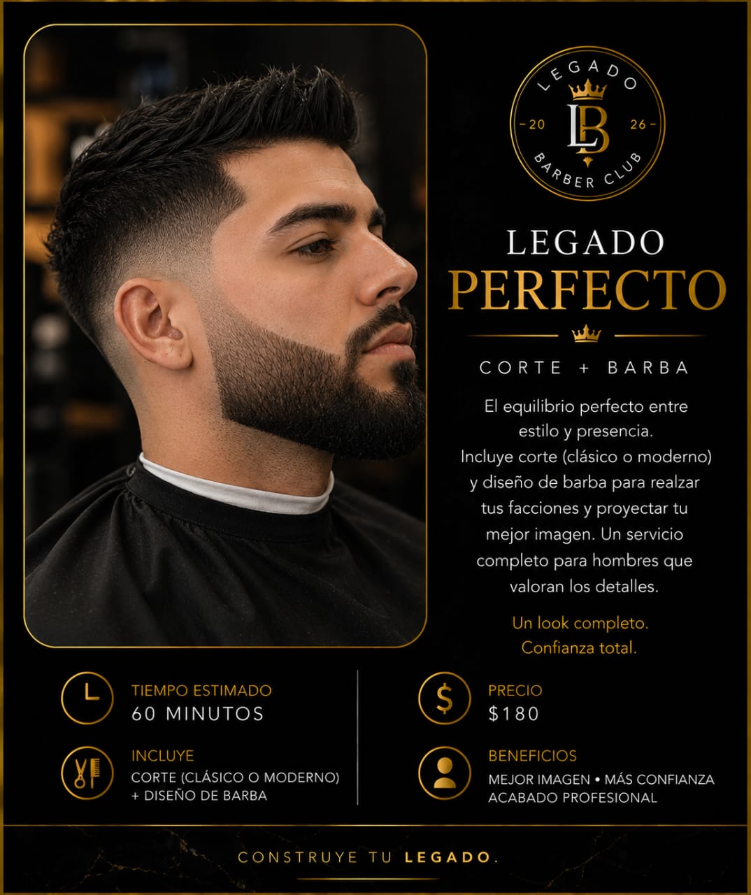Ficha del servicio Legado Perfecto corte y barba